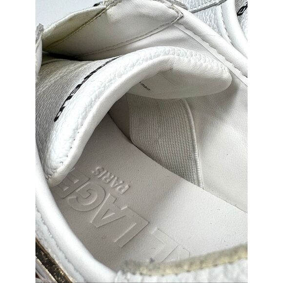 Karl Lagerfeld CAITIE White Leather Slip On Sneakers Charms Platform Women 6.5 - Picture 9 of 9
